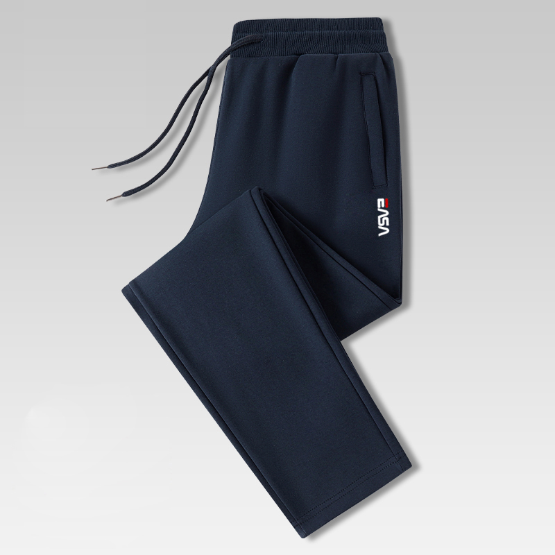 Brand Genuine 2026 New Men's Sweatpants Spring Pure Cotton Knit Breathable Straight Casual Sports Long Pants for Men