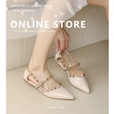 Летние сандалии с заостренным носом, французский стиль, 2025 года, в стиле Шанель, большой размер