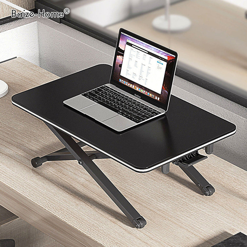 Lifting table office small desktop computer increasing elevated station with computer lifting table stand upright lifting bench