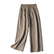 Linen wide-leg trousers for women summer nine-point straight cotton and linen large size high-waisted loose western-style casual pants for small people