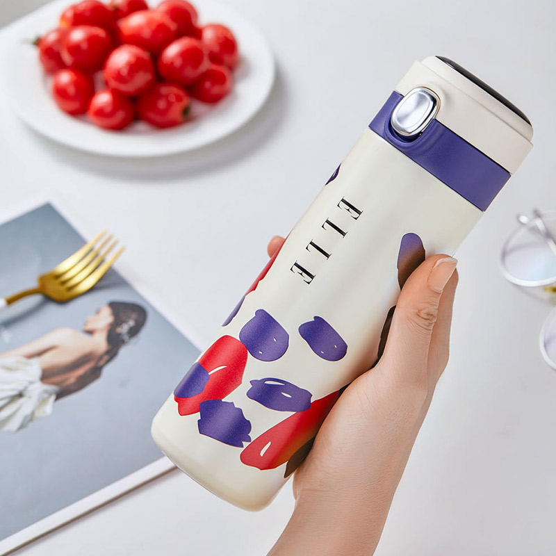 ELLE stainless steel vacuum insulation and cold cup Portable insulation cup High color value Creative graffiti