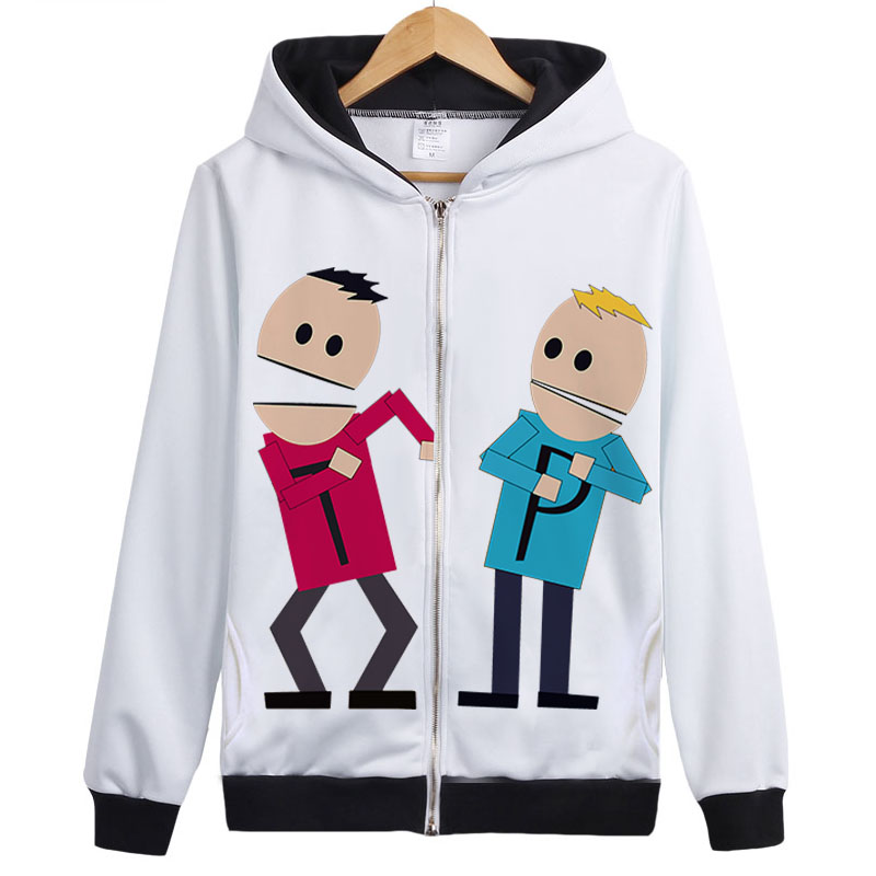 South Park South Park anime hoạt hình xung quanh áo len mùa xuân và mùa thu trùm đầu áo len cardigan dây kéo quần áo sticker dễ thương