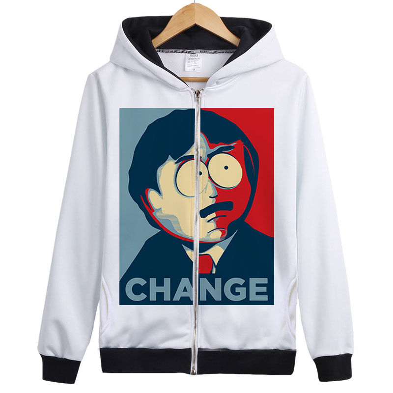 South Park South Park anime hoạt hình xung quanh áo len mùa xuân và mùa thu trùm đầu áo len cardigan dây kéo quần áo sticker dễ thương