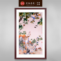 Jinwu needle 4 silk boutique hand-made Su embroidery finished painting porch Suzhou embroidery decorative painting living room hundred birds Chaofeng