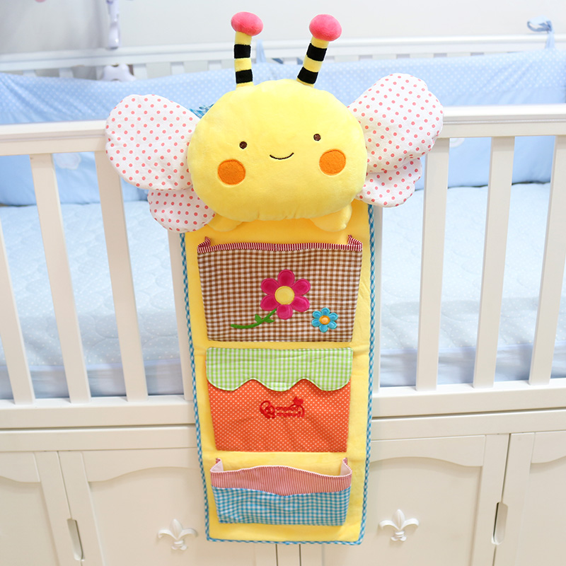 Dudu Zhenzhen Baby bedding Baby diaper bag Baby bed hanging storage bag Newborn cartoon wall bag