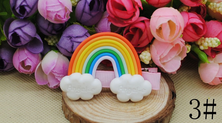 Hàn Quốc Trẻ em Phụ kiện tóc Trẻ em Trẻ em Phụ kiện tóc Mềm gốm Rainbow Lollipop Tóc trẻ em băng đô tai mèo