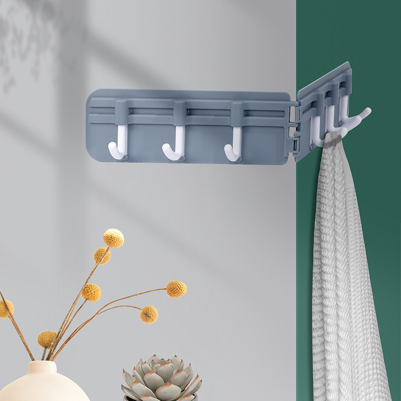 Creative Wall-mounted Wall Corner Hook Corner Plastic Adhesive Hook Free of perforated Bathrooms Bathroom Kitchen Folding Turns Hooks