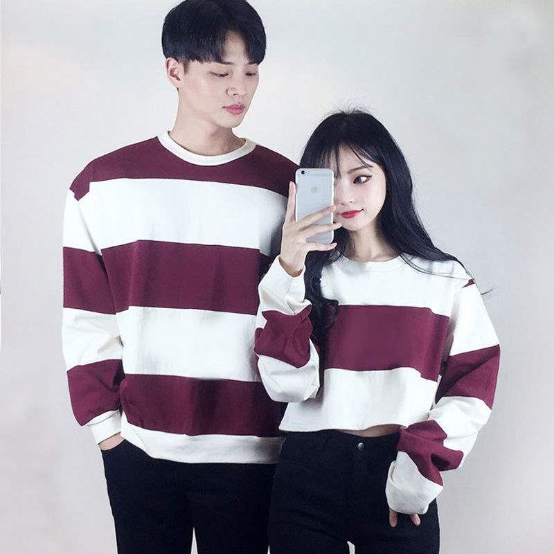 Coupleoutfit mùa xuân váy mỏng 2019 mới của Hàn Quốc phiên bản của đầu mùa thu 100 phụ nữ hittheby mất vừa vặn quần áo bảo vệ sinh viên áo bf khí