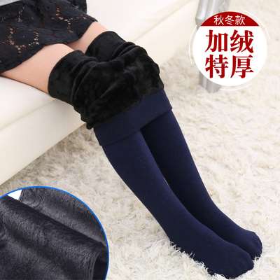 Fat cô gái cộng với nhung xà cạp cộng chất béo để tăng độ đàn hồi thậm chí pantyhose trắng siêu dày vớ tập thể dục kéo dày.