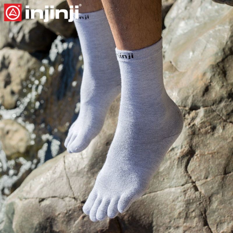 Injinji Five-Toe Socks, Long Tube Socks, Comfortable, Warm, Breathable, Sweat-Absorbent, Quick-Drying, Moisture-Wicking Inner Socks, High Tube