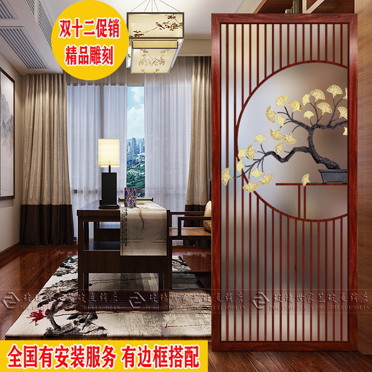 American-style light-transmitting art glass screen partition porch aisle aisle partition glass modern minimalist craft glass
