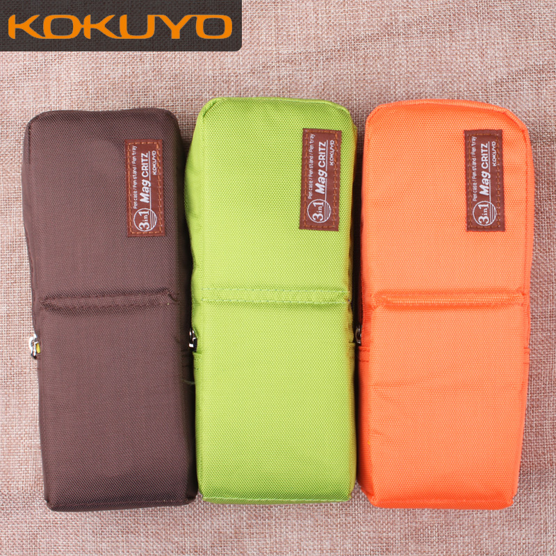 Japan KOKUYO Kokuyo Large capacity pencil case WSG-PC32 Vertical pen holder stationery bag Stand-up pencil case