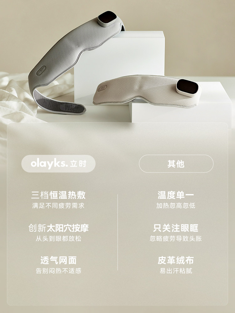 Olayks Instant Eye Massager, Hot Compress Eye Mask, Eye Protection Device, Eye Beauty and Moisturizing Device, Soothing Eye Fatigue Gift