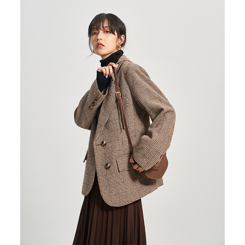 Thousand Bird Retro Costume Lady Leisure Short Costume New Thickening Small Casual Super