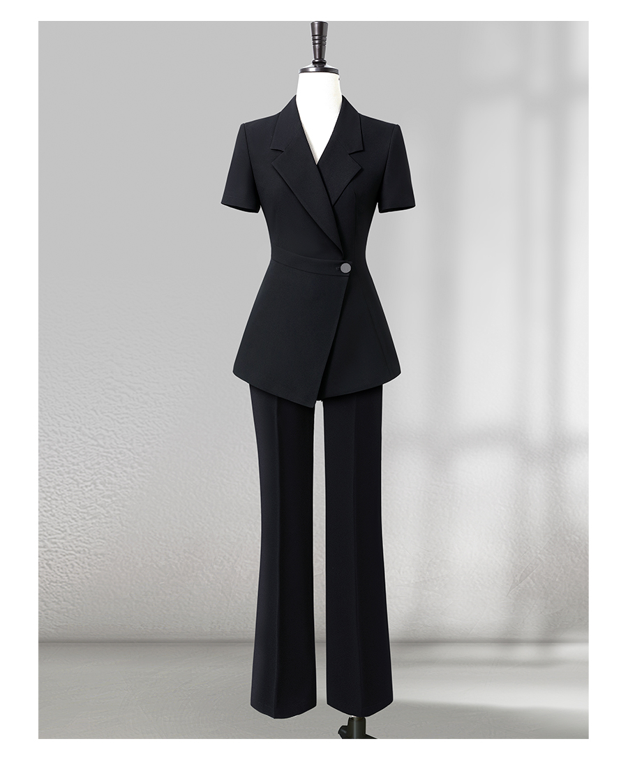 Short sleeve Suit female 2025 The new summer Thin money black temperament commute high-end occupation leisure time coverall