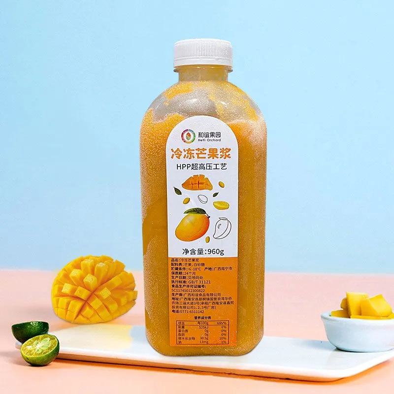 Heyi Orchard 960g Frozen Mango Passion Fruit Pineapple Grape Strawberry Pulp Non-Concentrated Fresh Juice Milk Tea Ingredients
