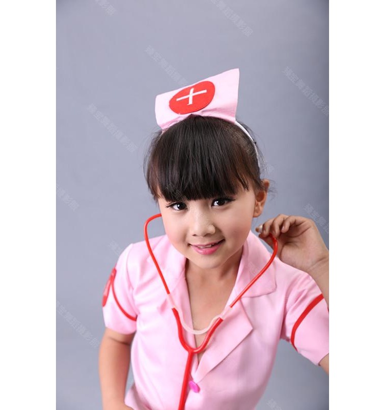 Cô gái mới, y tá nhỏ, trang phục nhập vai, ngày tết, quần áo biểu diễn trẻ em, bác sĩ mẫu giáo, trang phục thời trang cho bé gái