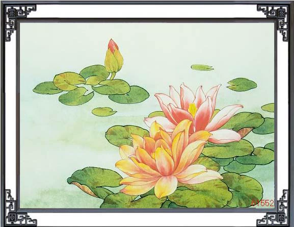 Su thêu DIY kit người mới bắt đầu Lotus 30 * 40 thêu trang trí thủ công - Bộ dụng cụ thêu