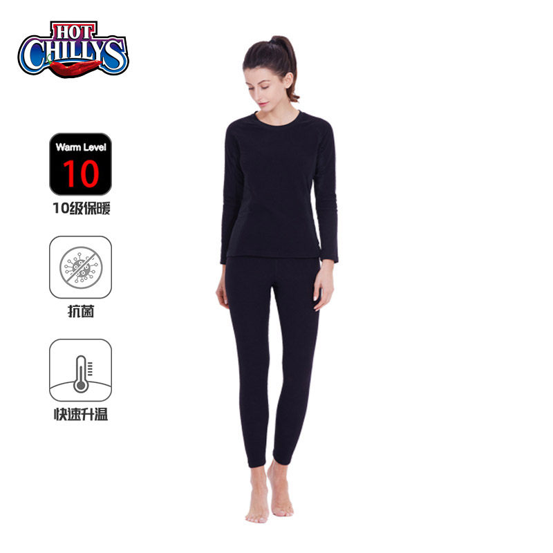 HOTCHILLYS Red Pepper 10 Grade Women's Suit Autumn Winter Outdoor Warm Fleece Crew Neck Bacteriostatic Breathable Underwear