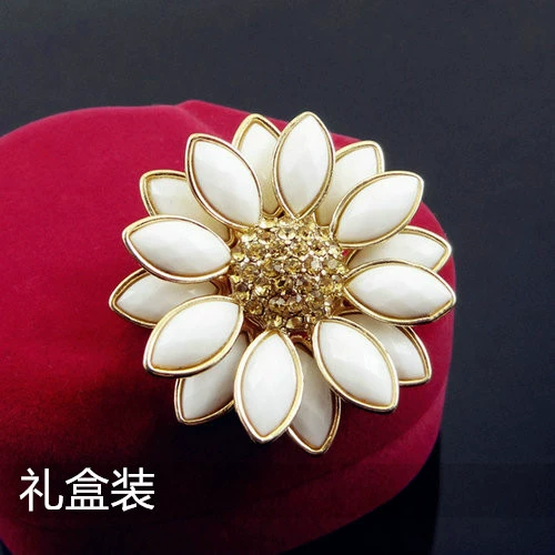 Châu Âu và Mỹ thương mại nước ngoài đánh dấu cửa hàng Cổ điển thanh lịch retro rhinestone hoa trâm cài cổ ghim khóa trâm - Trâm cài