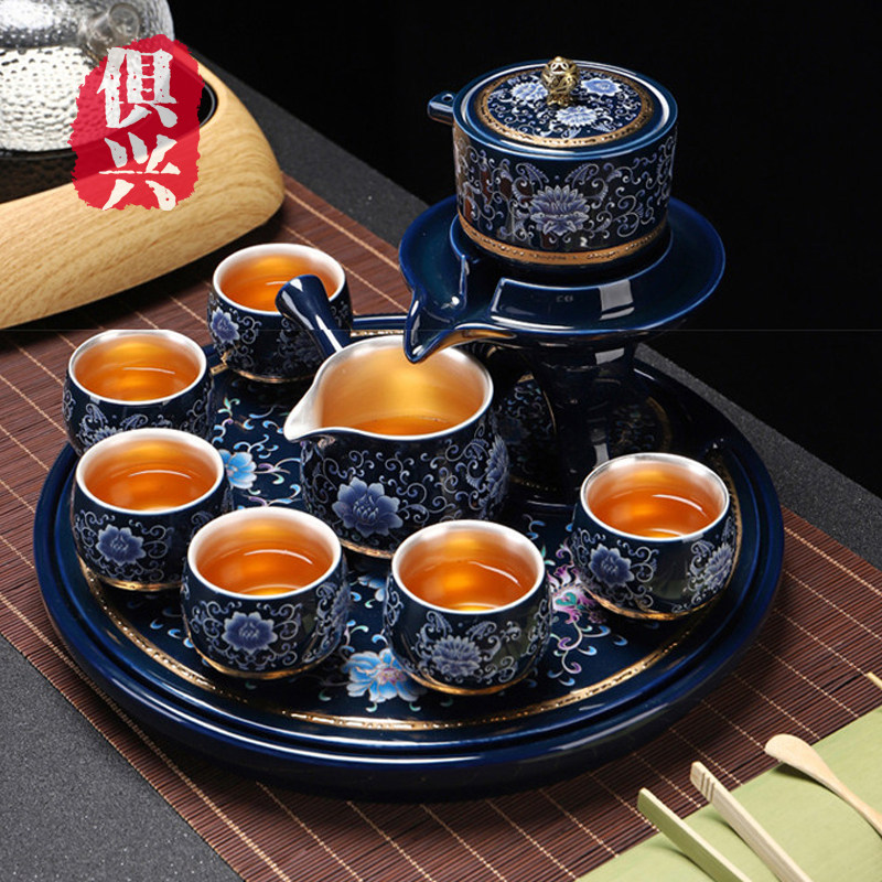 Time to run Gongfu tea furniture home suit office Flushing Tea Ware Delivery Tea Cup Jingdezhen Ceramic Gift Box Dress