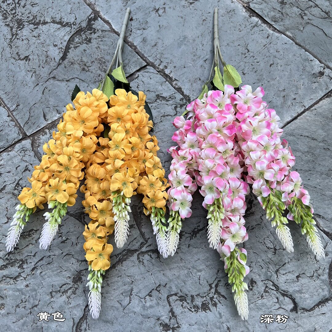 婚庆仿真花把束风信子法式5叉风信子婚礼引花排紫罗兰路引假花详情5