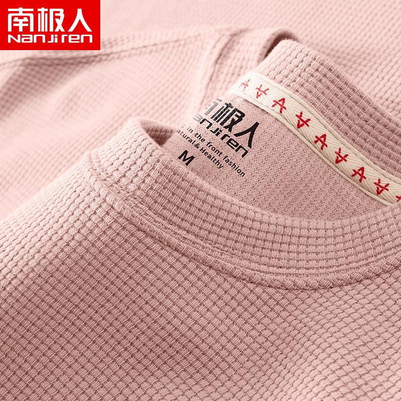 Waffle sweater women's 2022 new spring and autumn thin section loose large size small capless jacket couple wear trend