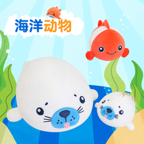 Whale plush toy Seal keychain School bag pendant Dolphin doll Cute clownfish ragdoll doll
