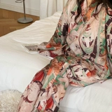 Ретро пижама, комплект, китайский стиль, из хлопка и льна