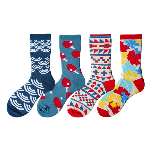 Мультяшные носки, милые японские спортивные брендовые гольфы для влюбленных, средней длины, в корейском стиле