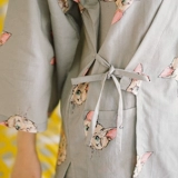 Хлопковая летняя милая пижама, V-образный вырез, короткий рукав, в корейском стиле, осенняя