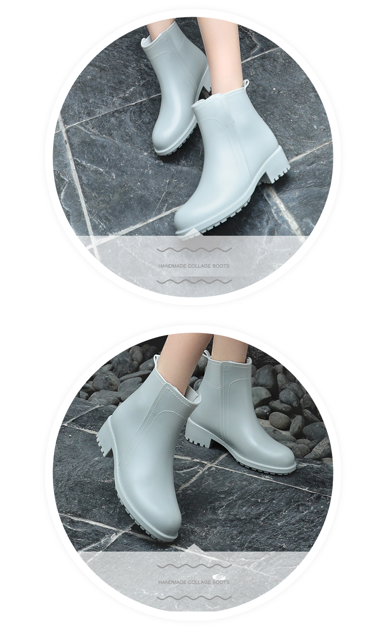 DR mùa xuân và mùa hè thời trang giản dị ống ngắn khởi động của phụ nữ cao su boots giày mưa khởi động trượt giày nước ngoài trời người lớn mưa khởi động phụ nữ