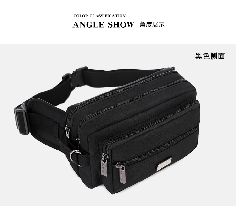 Kinh doanh tiền mặt đăng ký túi tiền unisex dung lượng lớn không thấm nước thực tế mặc đa chức năng túi chéo chéo nhiều lớp - Túi 	mua túi đeo hông	
