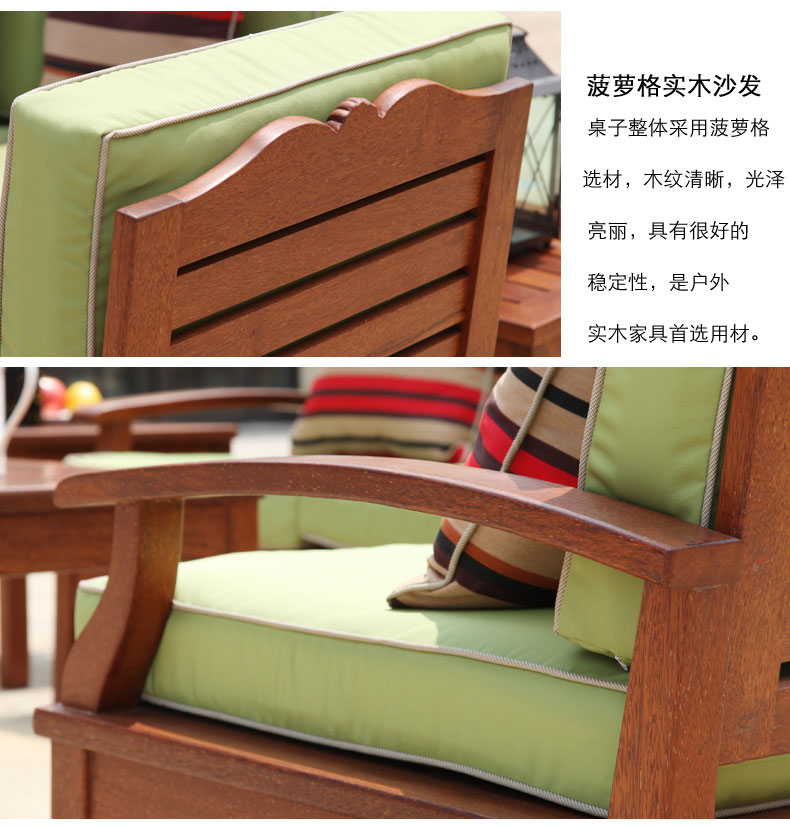 Nắng ngoài trời đồ nội thất phòng khách ghế sofa khách sạn hội trường gỗ rắn ghế sofa vườn vườn giải trí bộ sofa nội thất ngoài trời