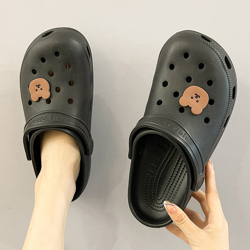 Dongle shoes men's summer outside wearing thick bottom anti-slip Shit Sensation Sandals Men's Baotou Beach Slippers Outdoor of Slippers