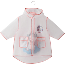 First-grade childrens raincoat for girls to go to school special for children and infants transparent cartoon poncho one-piece anti-heavy rain