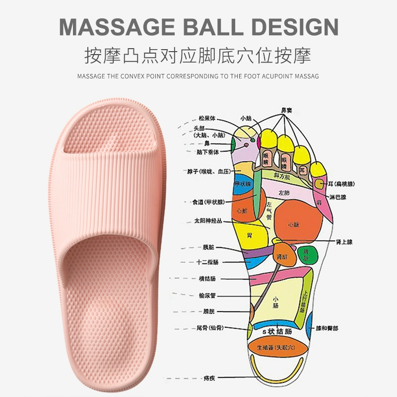 Hôi chân nữ mùa hè nhà dép vài nhà trượt nặng đáy phòng tắm phòng tắm dép massage, dép dành cho nam giới 