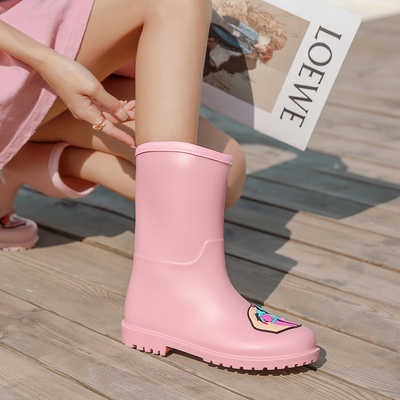 Bà mưa dễ thương khởi động trong gaotong overshoes không thấm nước trượt giày nước lớn giày giày thời trang Hàn Quốc nữ mùa hè 