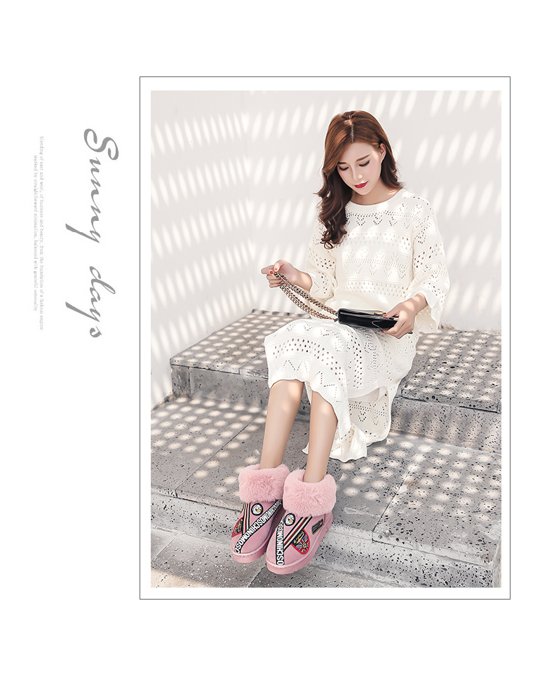 Giày cotton mới 2017 cho nữ mùa thu và mùa đông ngoài trời đế bằng ấm áp cộng với nhung tuyết Hàn Quốc cho sinh viên dép bông nhà dép mang trong nhà tắm