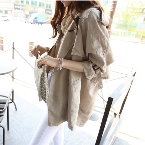 Весенняя длинная одежда для защиты от солнца, осенний тонкий плащ для школьников, куртка, в корейском стиле, средней длины, подходит для подростков, свободный крой