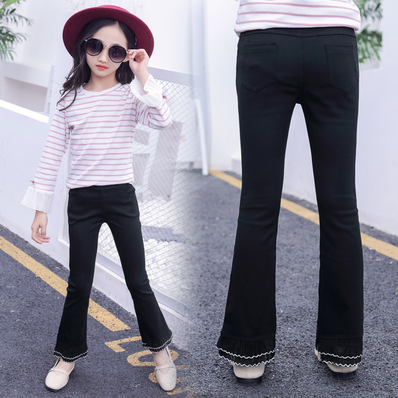 Children's flared pants autumn casual pants 6-12 years old spring and autumn clothes 10 big children's slim 8 girls 9 girls long pants