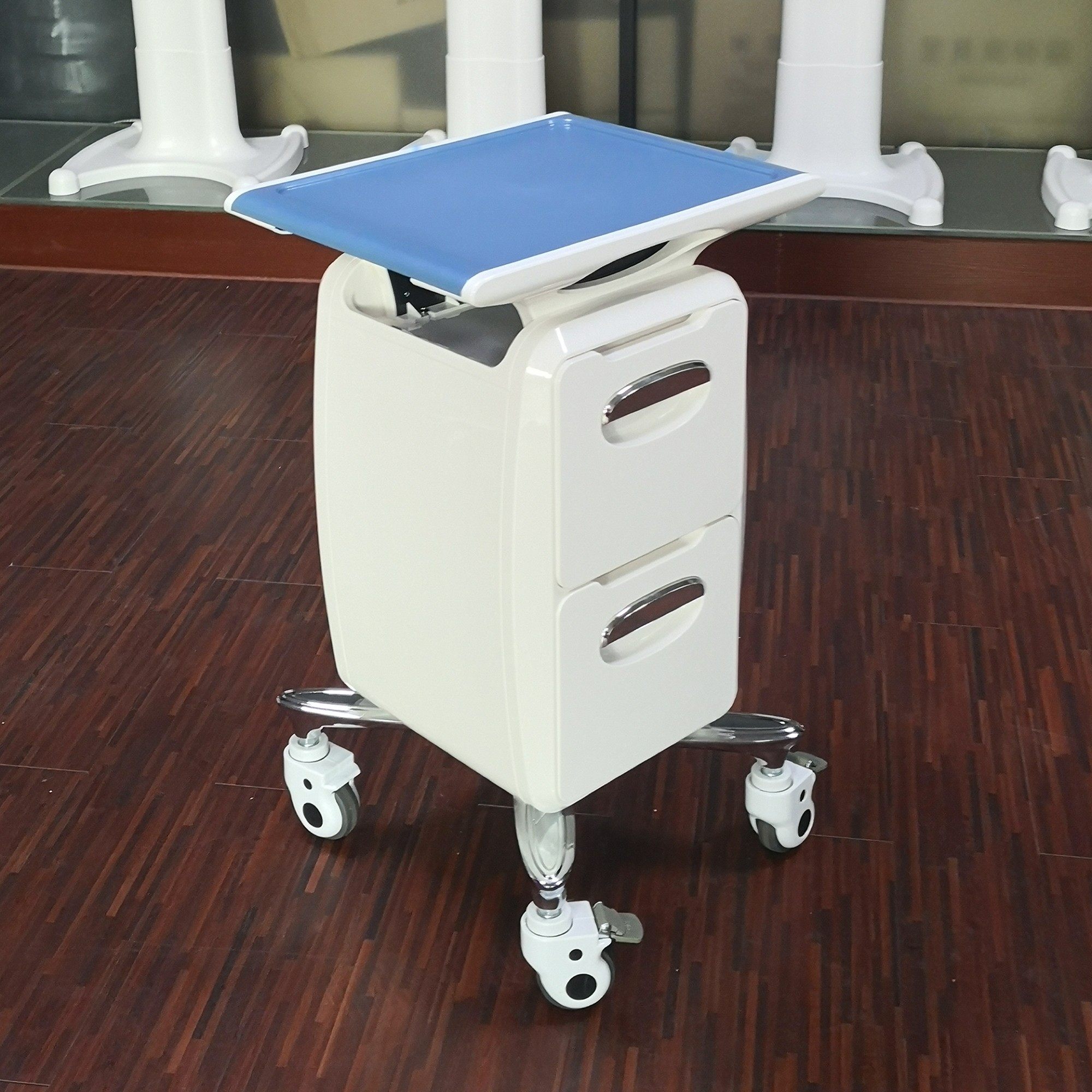 美容 美发小推车 医疗设备器械架 二层收纳抽屉 带轮子移动 底座