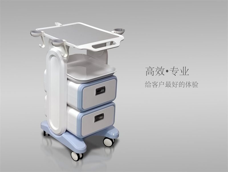 Medical beauty care beauty salon equipment with trolley mobile bracket single double drawer storage with wheel base