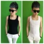 Mùa hè nam vest tinh thần gang cổ áo vest cotton bó sát trai kéo dài Slim-fit đáy áo thủy triều - Áo vest cotton áo lông vũ