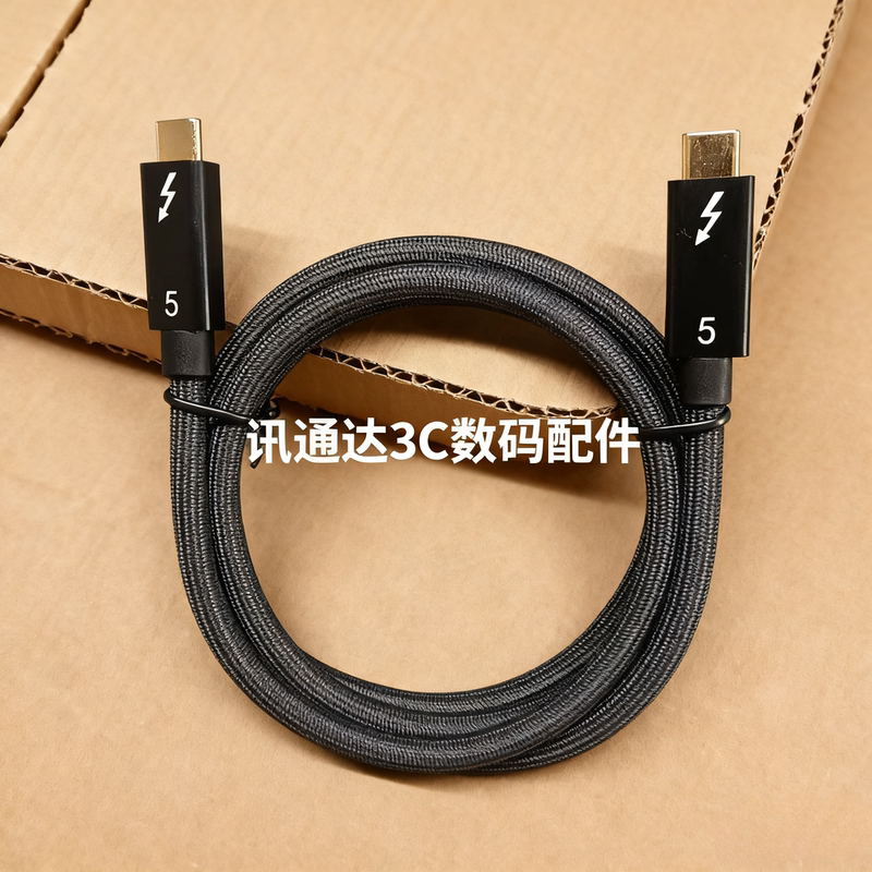 Thunderbolt 5 Full-Featured Dual Type-C Data Cable 80Gbps Hard Drive Enclosure Docking Station High-Speed Video Transmission One-Line Connection