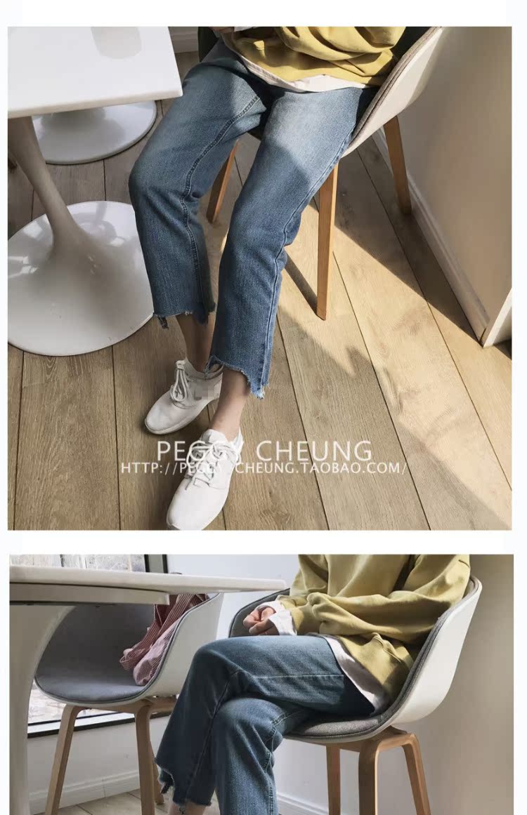 Quần jeans nữ Hồng Kông 2018 phiên bản Hàn Quốc mới của quần retro gió sang trọng cho học sinh quần ống rộng chín quần mùa hè quần jean nữ đẹp