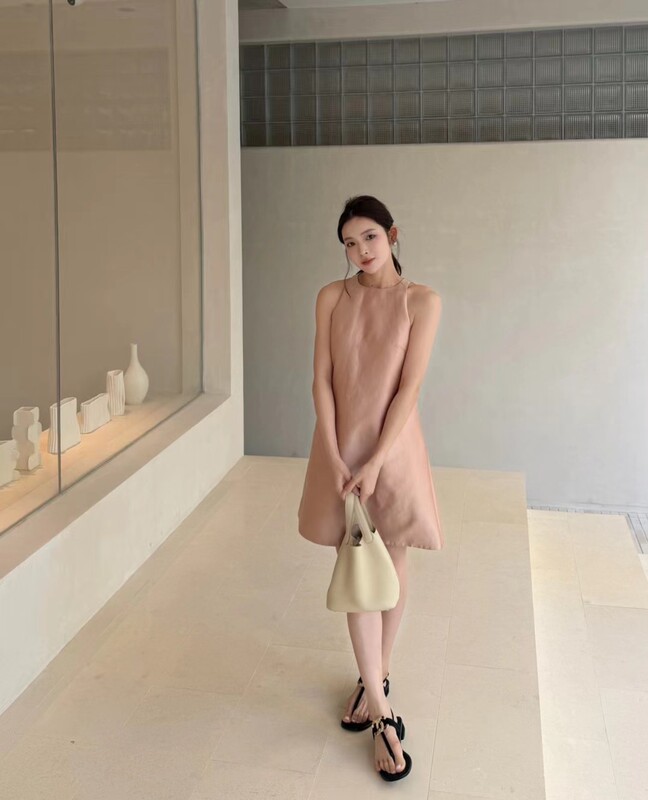 In Here Pessoa Century French-Style Sleeveless Dress, Light Luxury Minimalist High-End Tank Dress 26522