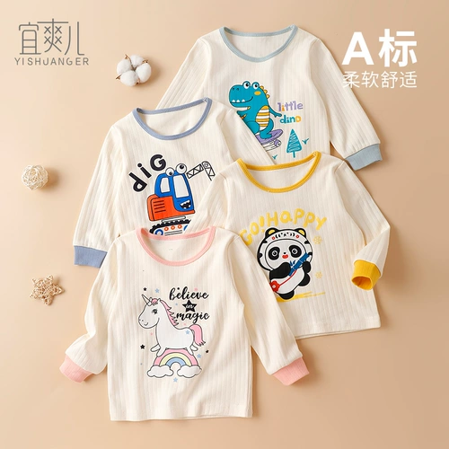 Осенняя футболка подходит для мужчин и женщин для девочек, хлопковый милый детский приятный телу лонгслив, в западном стиле