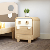 Nerd Cartoon Brief Bed Head Cabinet Childrens Room Intake Small Cupboard With Drawer Solid Wood Environmental Protection Brief Cute