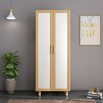 Stay Solid Wood Children Wardrobe Nordic Minimalist Double Door Wardrobe 2 Doors Closet Storage Cabinet Two Doors Baby Bedroom Cabinet